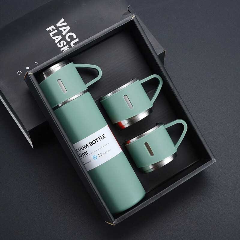 Stainless Steel Vacuum Flask Set - 500ml: A High-Quality Gift Of Metal Water Bottles For Drinking