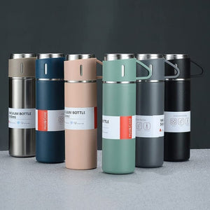Stainless Steel Vacuum Flask Set - 500ml: A High-Quality Gift Of Metal Water Bottles For Drinking