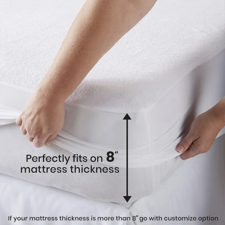 Poly Cotton 100% Waterproof Fitted Mattress Protector