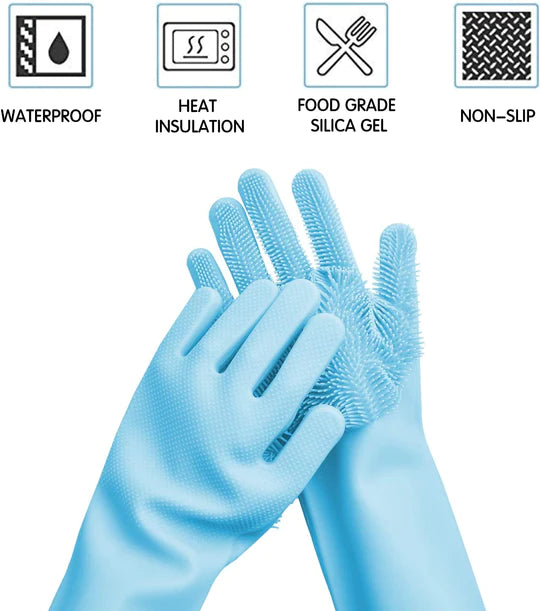 Silicone scrub gloves for dishes