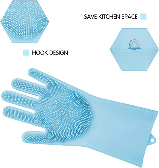 Silicone scrub gloves for dishes