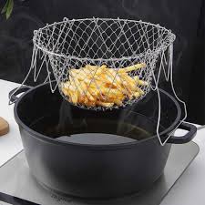 STAINLESS STEEL CHEF BASKET FOR COOKING